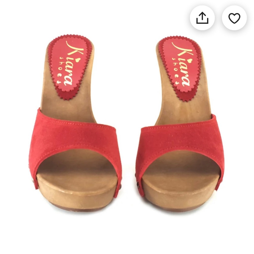 red suede clogs